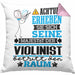 Violinist Geschenk Kissen mit Füllung 40x40 Lustiger Spruch Erheben Sie Sich Der Violinist Betritt den Raum (Grau) Rosa Trendation