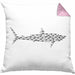 Kissen mit Füllung 40x40 mit Haifisch-Grafik als Geschenkidee Haifisch Haise Geschenk (Grau) Rosa Trendation