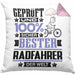 Radfahrer Geschenk Lustiger Spruch für Radfahrer Geschenkidee Bester Radfahrer Der WeltKissen mit Füllung 40x40 (Grau) Rosa Trendation