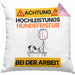 Hundefriseur Kissen mit Füllung 40x40 Geschenk Lustiger Spruch Geschenkidee für Hundefriseur Achtung Hochleistungs Hundefriseur Bei Der Arbeit (Grau) Rosa Trendation