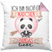 Pandas Kissen mit Füllung 40x40 Geschenk Frauen Ich Bin Bloß Ein Mädchen Das Pandas Liebt Pandaliebhaberin Geschenk Spruch Geburtstag (Grau) Rosa Trendation