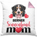 Berner Sennen Besitzer Mom Mama Kissen mit Füllung 40x40 Geschenk Lustiger Spruch Geschenkidee Berner Sennen Besitzerin (Grau) Rosa Trendation