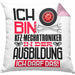 Kfz-Mechatroniker Ausbildung Kissen mit Füllung 40x40 Geschenk Ich Bin Kfz-Mechatroniker In Der Ausbildung Ich Darf Das Geschenkidee Spruch (Grau) Rosa Trendation