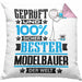 Modelbauer Geschenk Lustiger Spruch für Modelbauer Geschenkidee Bester Modelbauer Der WeltKissen mit Füllung 40x40 (Grau) Rosa Trendation