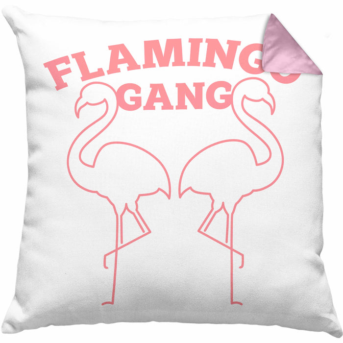 Flamingo Pink Lustige Kissen mit Füllung 40x40 Flamingo-Fans Geschenkidee Flamingo-Gang Aufdruck (Grau) Rosa Trendation