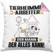 Tierheimmitarbeiter Kissen mit Füllung 40x40 Geschenk für Tierheimmitarbeiter Der Mann Der Alles Kann Geschenkidee zum Geburtstag (Grau) Rosa Trendation