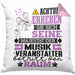 Musikveranstalter Geschenk Kissen mit Füllung 40x40 Lustiger Spruch Erheben Sie Sich Der Musikveranstalter Betritt den Raum (Grau) Rosa Trendation