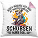 Lustige Kissen mit Füllung 40x40 Waschbär Heute Möchte Ich Was Mit Menschen Machen Schubsen Wäre Toll Sarkasmus Ironier Humor (Grau) Rosa Trendation