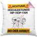 Hip-Hop-Fan Kissen mit Füllung 40x40 Geschenk Lustiger Spruch Geschenkidee für Hip-Hop-Fan Achtung Hochleistungs Hip-Hop-Fan Bei Der Arbeit (Grau) Rosa Trendation