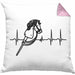 Hobbyhorse Mädchen Kissen mit Füllung 40x40 Geschenk Hobby Horse Pferde Grafik Herzschlag (Grau) Rosa Trendation