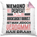 Rucksacktourist Geschenk Kissen mit Füllung 40x40 Lustige Geschenkidee für Rucksacktourist Geburtstag Niemand Ist Perfekt Aber Als Rucksacktourist Ist Man Nah Dran (Grau) Rosa Trendation