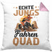 Quad-Fahrer Kissen mit Füllung 40x40 Geschenk Echte Jungs Fahren Quad Geschenkidee (Grau) Rosa Trendation