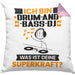 Drum-and-Bass-DJ Kissen mit Füllung 40x40 Geschenk für Drum-and-Bass-DJ Geburtstag Lustiger Spruch Was Ist Deine Superkraft (Grau) Rosa Trendation