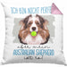 Australian Shepherd Besitzer Kissen mit Füllung 40x40 Geschenk Lustiger Spruch Geschenkidee Besitzerin Ich Bin Nicht toll Aber Mein Australian Shepherd Ist Es (Grau) Rosa Trendation