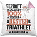 Triathlet Geschenk Lustiger Spruch für Triathlet Geschenkidee Bester Triathlet Der WeltKissen mit Füllung 40x40 (Grau) Rosa Trendation