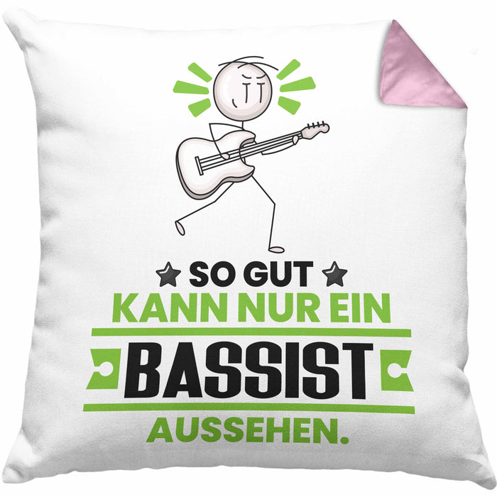 Bassist Geschenk Kissen mit Füllung 40x40 So Gut Kann Nur Ein Bassist Aussehen Geschenkidee (Grau) Rosa Trendation