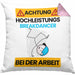 Breakdancer Kissen mit Füllung 40x40 Geschenk Lustiger Spruch Geschenkidee für Breakdancer Achtung Hochleistungs Breakdancer Bei Der Arbeit (Grau) Rosa Trendation