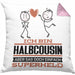 Halbcousin Geschenk Kissen mit Füllung 40x40 Ich Bin Halbcousin Aber Sag Doch Einfach Superheld Lustige Geschenkdiee für Halbcousin (Grau) Rosa Trendation