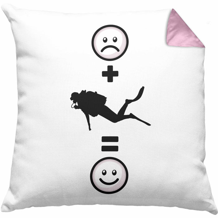 Tauchen Kissen mit Füllung 40x40 Geschenk für Taucher :( + Tauchen = :) Lustige Geschenkidee Geburtstag (Grau) Rosa Trendation