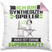 Synthesizer-Spieler Kissen mit Füllung 40x40 Geschenk für Synthesizer-Spieler Geburtstag Lustiger Spruch Was Ist Deine Superkraft (Grau) Rosa Trendation