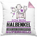 Halbenkel Geschenk Kissen mit Füllung 40x40 Ich Bin Halbenkel Aber Sag Doch Einfach Superheld Lustige Geschenkdiee für Halbenkel (Grau) Rosa Trendation