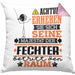 Fechter Geschenk Kissen mit Füllung 40x40 Lustiger Spruch Erheben Sie Sich Der Fechter Betritt den Raum (Grau) Rosa Trendation