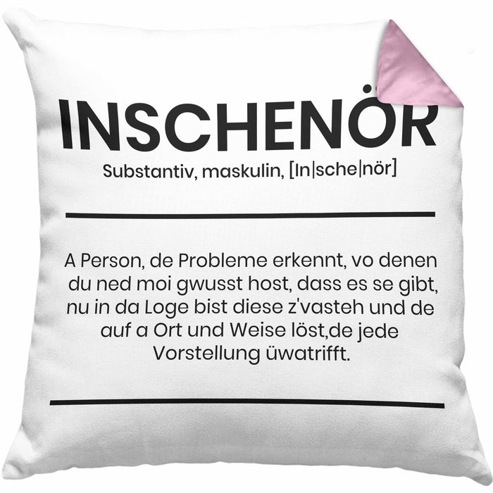 Ingenieur Kissen mit Füllung 40x40 Geschenk Ineschenör Geschenkidee Sprüche Ingenieurswesen Geschenkidee Definition (Grau) Rosa Trendation