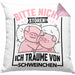 Schweine-Liebhaberin Kissen mit Füllung 40x40 Geschenk Bitte Nicht Stören Ich Träume Von Schweinchen Schwein Sau Besitzer Hausschwein (Grau) Rosa Trendation