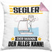 Segler Kissen mit Füllung 40x40 Geschenk für Segler Der Mann Der Alles Kann Geschenkidee zum Geburtstag (Grau) Rosa Trendation