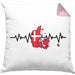 Dänische Flagge Geschenk Kissen mit Füllung 40x40 Herzschlag Dänemark Urlau Geschenkidee (Grau) Rosa Trendation