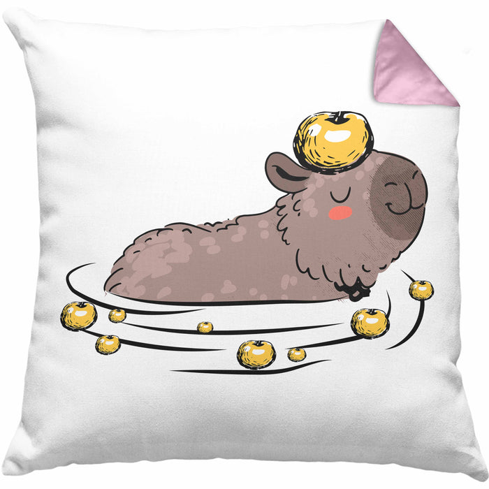 Kissen mit Füllung 40x40 mit Capybara-Motiv Geschenk für Capybara Liebhaber (Grau) Rosa Trendation