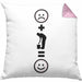Maler Kissen mit Füllung 40x40 Geschenk für Malermeister Geburtstag Lustige Geschenkidee :( + Malen = :) (Grau) Rosa Trendation
