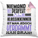 Klassikkenner Geschenk Kissen mit Füllung 40x40 Lustige Geschenkidee für Klassikkenner Geburtstag Niemand Ist Perfekt Aber Als Klassikkenner Ist Man Nah Dran (Grau) Rosa Trendation
