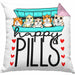 Lustiges Geschenk für Hamsterliebhaber: "Happy Pills" Kissen mit Füllung 40x40 Hamster Besitzer Grafik Züchter (Grau) Rosa Trendation
