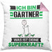 Gärtner Kissen mit Füllung 40x40 Geschenk für Gärtner Geburtstag Lustiger Spruch Was Ist Deine Superkraft (Grau) Rosa Trendation