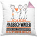 Halbschwager Geschenk Kissen mit Füllung 40x40 Ich Bin Halbschwager Aber Sag Doch Einfach Superheld Lustige Geschenkdiee für Halbschwager (Grau) Rosa Trendation