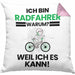 Radfahrer Geschenk Kissen mit Füllung 40x40 Lustiger Spruch Ich Bin Radfahrer Warum Weil Ich Es Kann Geschenkidee Bester Radfahrer Geburtstag (Grau) Rosa Trendation
