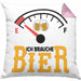 Kissen mit Füllung 40x40 Ich Brauche Bier Lustiges Biertrinker Party Geschenk (Grau) Rosa Trendation