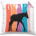 Lustige Okapi Kissen mit Füllung 40x40 Geschenk für Okapi Liebhaber Grafik (Grau) Rosa Trendation
