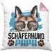 Schäferhund Papa Besitzer Kissen mit Füllung 40x40 Geschenk Lustiger Spruch Geschenkidee Schäferhund Liebhaber (Grau) Rosa Trendation
