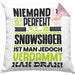 Snowshoer Geschenk Kissen mit Füllung 40x40 Lustige Geschenkidee für Snowshoer Geburtstag Niemand Ist Perfekt Aber Als Snowshoer Ist Man Nah Dran (Grau) Rosa Trendation
