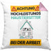 Haustiersitter Kissen mit Füllung 40x40 Geschenk Lustiger Spruch Geschenkidee für Haustiersitter Achtung Hochleistungs Haustiersitter Bei Der Arbeit (Grau) Rosa Trendation