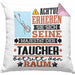Taucher Geschenk Kissen mit Füllung 40x40 Lustiger Spruch Erheben Sie Sich Der Taucher Betritt den Raum (Grau) Rosa Trendation