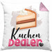 Kuchen Dealer Kissen mit Füllung 40x40 Geschenk für Kuchenverkäufer Geburtstag Spruch Geschenkidee (Grau) Rosa Trendation