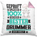 Drummer Geschenk Lustiger Spruch für Drummer Geschenkidee Bester Drummer Der WeltKissen mit Füllung 40x40 (Grau) Rosa Trendation
