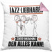 Jazz-Liebhaber Kissen mit Füllung 40x40 Geschenk für Jazz-Liebhaber Der Mann Der Alles Kann Geschenkidee zum Geburtstag (Grau) Rosa Trendation