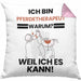 Pferdetherapeut Geschenk Kissen mit Füllung 40x40 Lustiger Spruch Ich Bin Pferdetherapeut Warum Weil Ich Es Kann Geschenkidee Bester Pferdetherapeut Geburtstag (Grau) Rosa Trendation