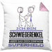 Schwiegerenkel Geschenk Kissen mit Füllung 40x40 Ich Bin Schwiegerenkel Aber Sag Doch Einfach Superheld Lustige Geschenkdiee für Schwiegerenkel (Grau) Rosa Trendation