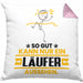Läufer Geschenk Kissen mit Füllung 40x40 So Gut Kann Nur Ein Läufer Aussehen Geschenkidee (Grau) Rosa Trendation