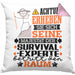 Survival-Experte Geschenk Kissen mit Füllung 40x40 Lustiger Spruch Erheben Sie Sich Der Survival-Experte Betritt den Raum (Grau) Rosa Trendation